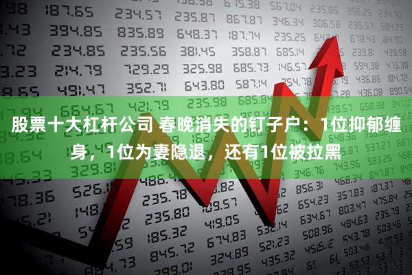 股票十大杠杆公司 春晚消失的钉子户：1位抑郁缠身，1位为妻隐退，还有1位被拉黑